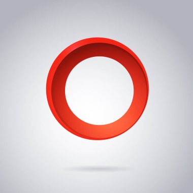 Soyut şablon geometrik kırmızı simge yüzük