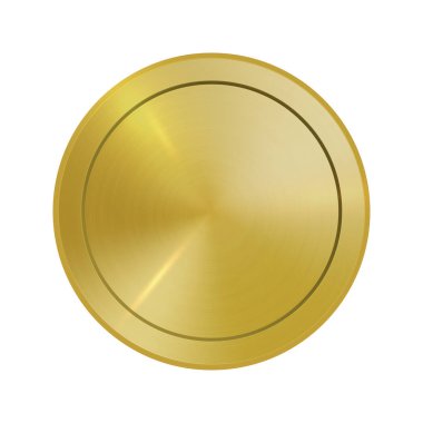 Metalik altın madalya şablon vektör çizim