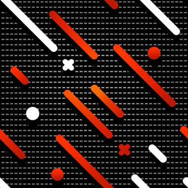 Sorunsuz soyut desen beyaz ve kırmızı kontur