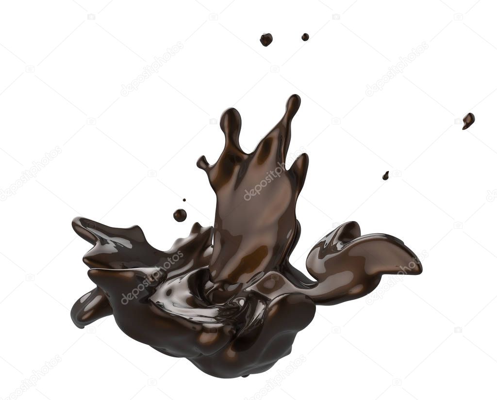 Splash And Whirl Dark Chocolate Isolated