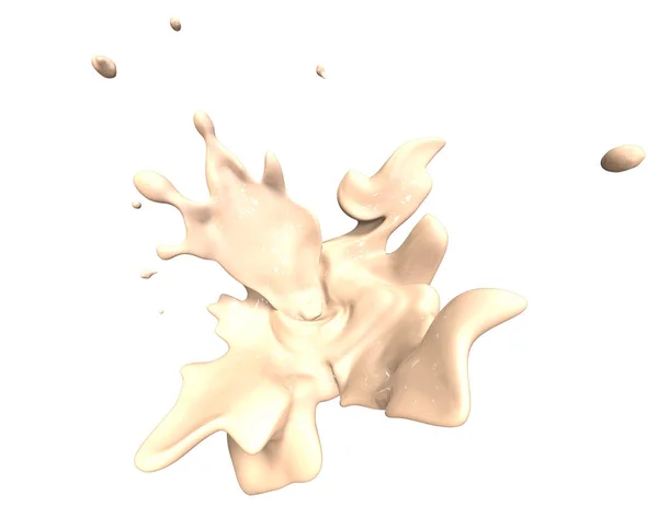 Líquido de leche salpicada y giratoria aislado en blanco — Foto de Stock