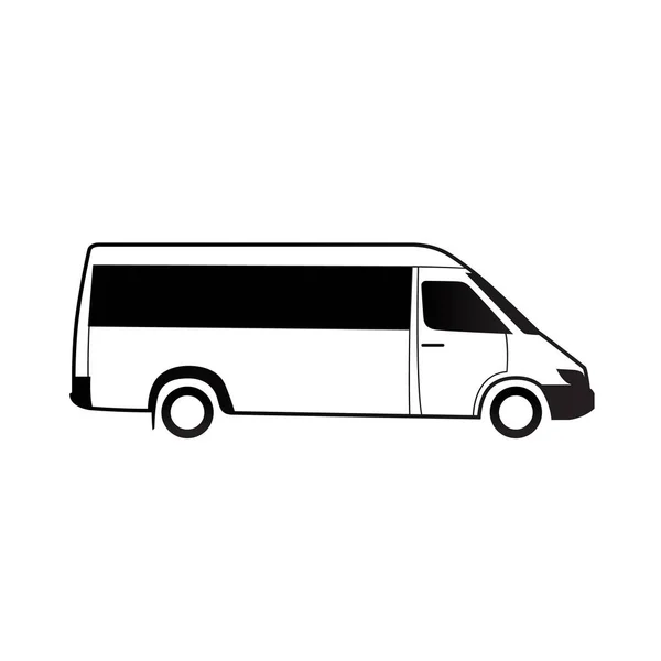 Buss svart vit ikon Grapfic vektor Illustration — Stock vektor