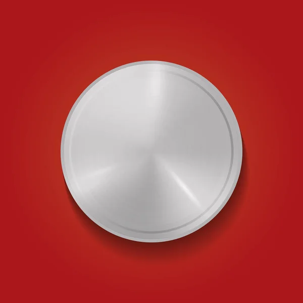 Médaille vectorielle de bouton de texture métallique ronde — Image vectorielle