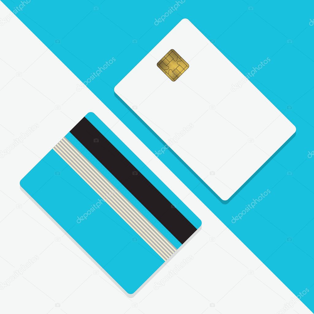 credit card mockup blank template — stock vector