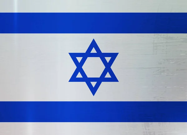 Israël vlag Metallic textuur abstracte achtergrond — Stockvector