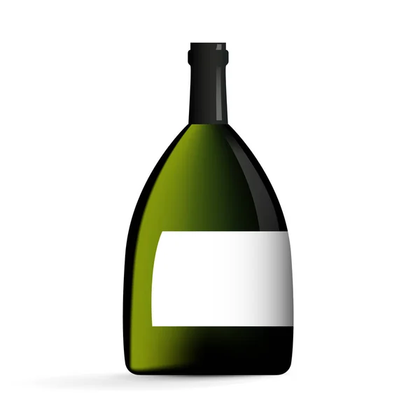 Botella de vino en color verde Vector Ilustración — Vector de stock