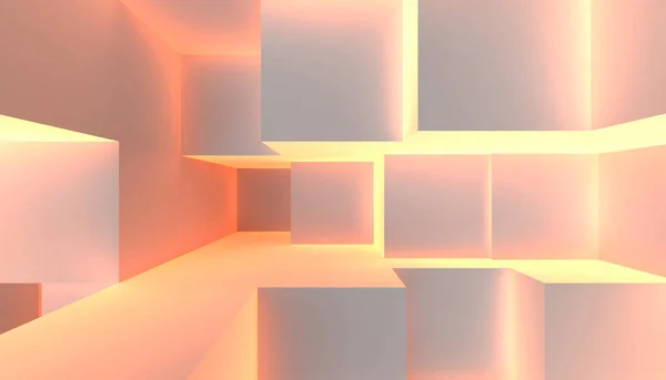 Geometría Escena de luz abstracta fondo 3d renderizado — Foto de Stock