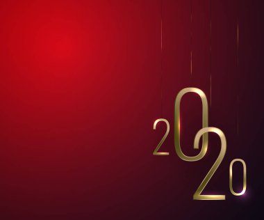 2020 Yeni Yıl Harf Tasarımı Altın Doku Vektörü