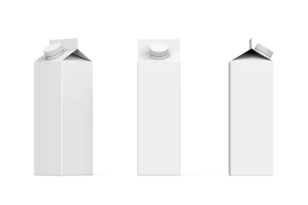 Bebida caja de papel paquete tapón de burla 3d render conjunto —  Fotos de Stock