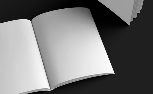 Revista libro propagación plantilla burla 3d claro —  Fotos de Stock