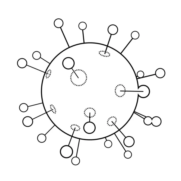Emblema Del Virus Corona Logotipo Microbio Gráfico Coronaviridae Linear Symbol — Vector de stock