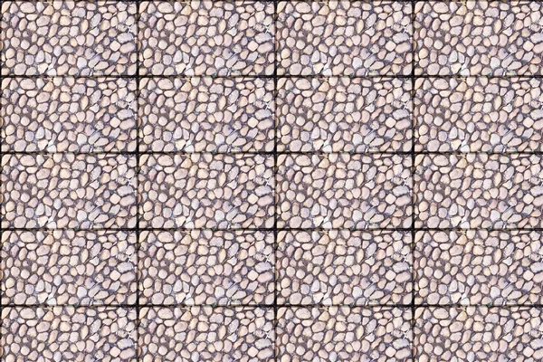 Tiled cobblestone tiled seamless pattern texture background — Stock Photo, Image