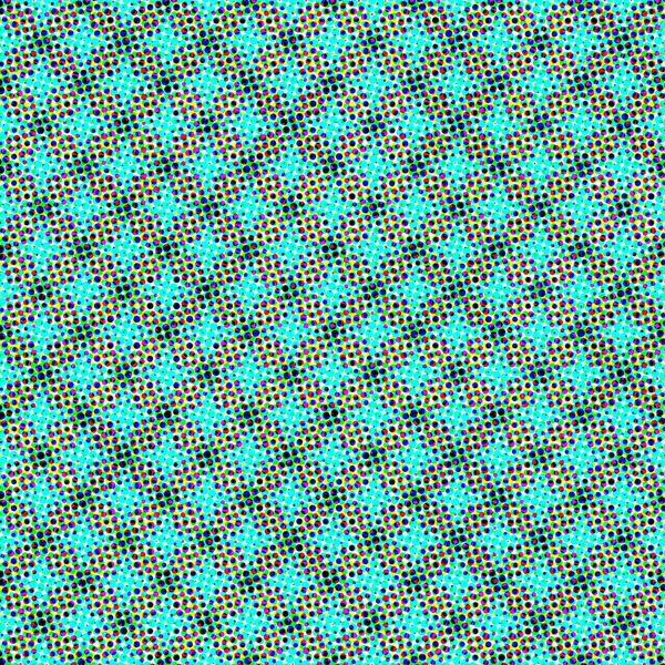 重复半色调网点多边形无缝图案重复用于纺织品和网状背景设计与青色底色 — 图库照片