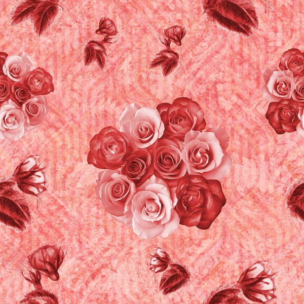 Textile Seamless Repeat Floral Pattern Geometrical Textural Pattern Background — Stock Photo, Image