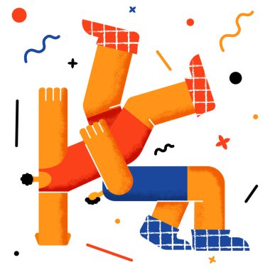 Güreşçiler kavga eder