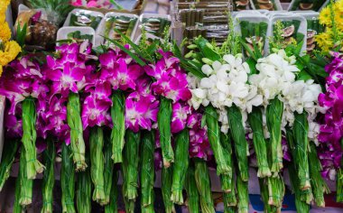 Tay çelenk taze pazarda satmak.