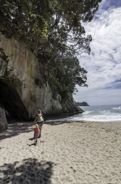 Katedral cove çarpıcı manzaralarını Coromandel coast