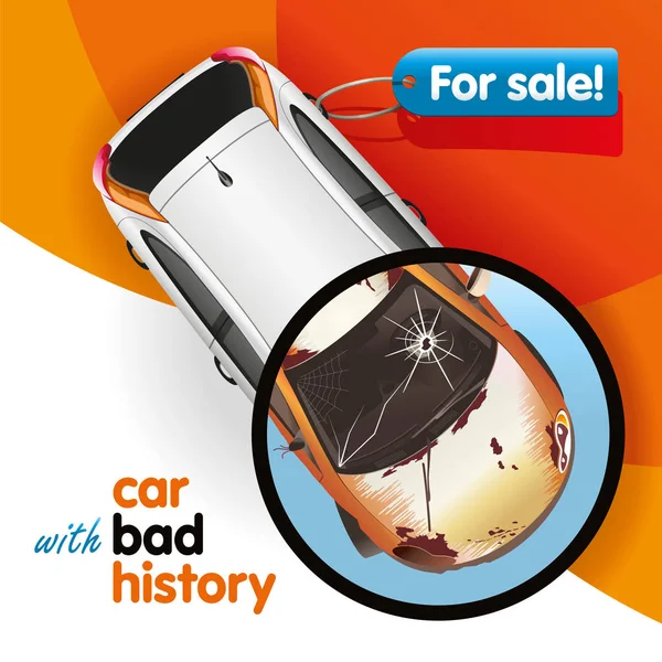 Auto mit schlechter Geschichte — Stockvektor