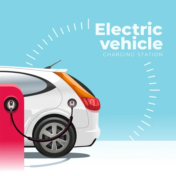 Electric Vehicle Charging Station — Stock Vector