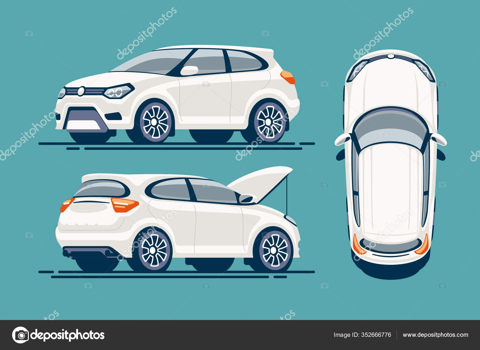 Download Car Flat Vector Template Suv Isolated Vehicle Branding Mockup Side Stock Vector Royalty Free Vector Image By C Antoniobanderas 352666776