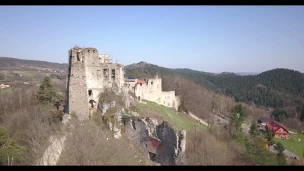 Kamenets Perto Odjykon Polônia Abril 2018 Ruínas Antigas Castelo Medieval — Vídeo de Stock