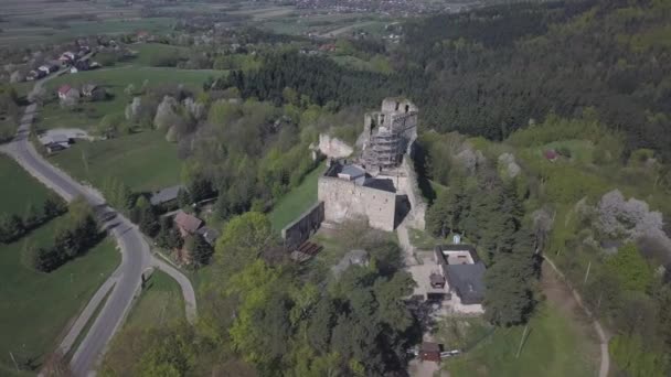 Kamenets Perto Odjykon Polônia Abril 2018 Ruínas Antigas Castelo Medieval — Vídeo de Stock