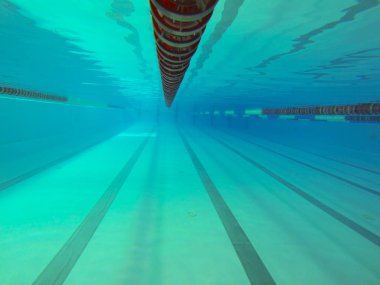 Kapalı 25 metre yüzme. Su altında görüntüleyin. Spor izlemek. Su sporları ve yarışmalar için mekan. Yapay rezervuar. Spor kompleksi arıtma su. Sıvı hava kabarcıkları