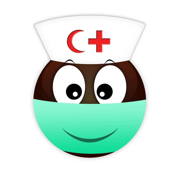 Smiley Africká Zdravotní Sestra Červený Kříž Půlměsíc Lékařském Obvazu Rtech — Stock fotografie