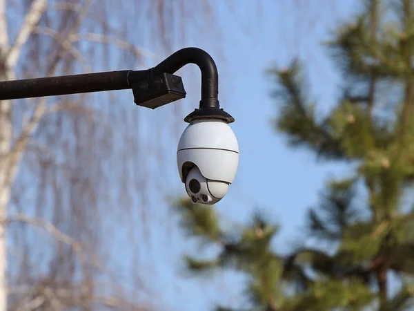 Sistema Vigilancia Encuentra Poste Aire Libre Amenaza Confidencialidad Protección Los —  Fotos de Stock