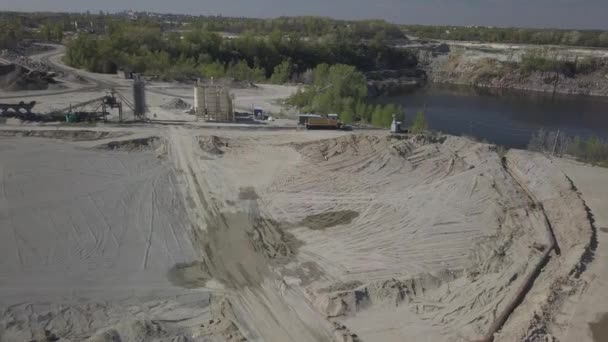 Extração Lavagem Triagem Distração Cascalho Rio Indústria Mineira Tecnologia Obtenção — Vídeo de Stock