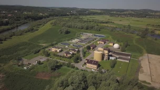 Urban Sewage Treatment Plant Aerial Photography Sewage Treatment Plants Located — Stock Video