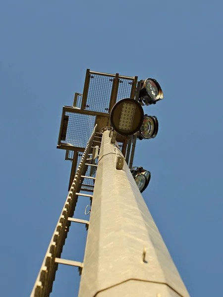Lámparas Hielo Para Iluminación Exterior Gran Territorio Situado Poste Aluminio —  Fotos de Stock