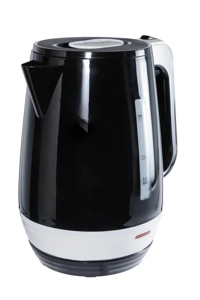Чорний пальтовий чайник на білому тлі — стокове фото