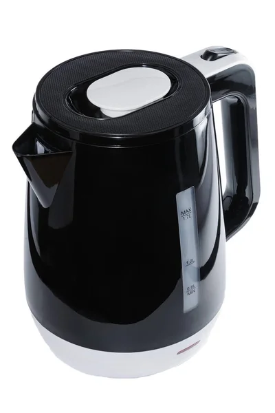 Чорний пальтовий чайник на білому тлі — стокове фото