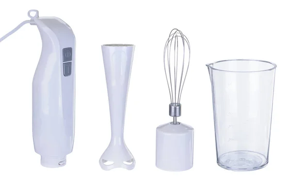 Beyaz El blender ile aksesuar beyaz zemin üzerine