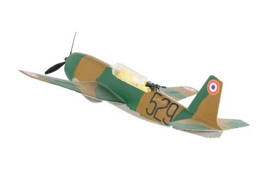 Beyaz arka plan üzerinde izole kahverengi plastik uçak