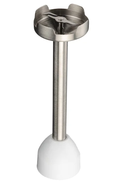 White accessory stainless stell foot for hand blender on the whi — Stock Photo, Image