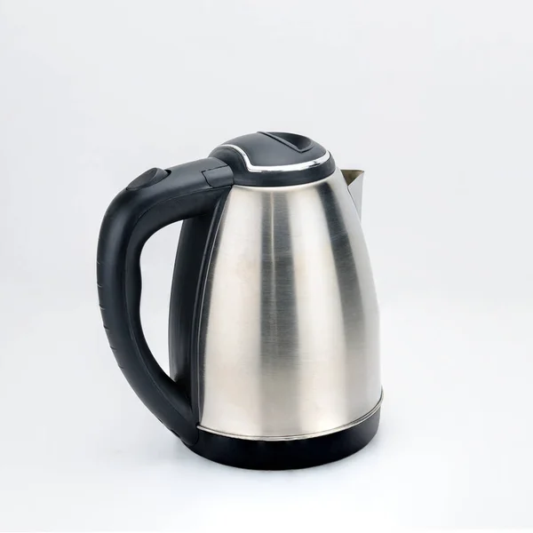 Stainless steel kettle on the white background — Stock Photo, Image