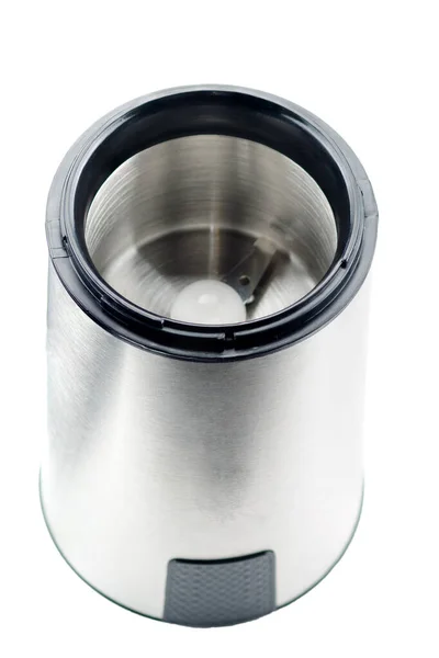 Black coffee grinder isolated on the white background — Stock Photo, Image