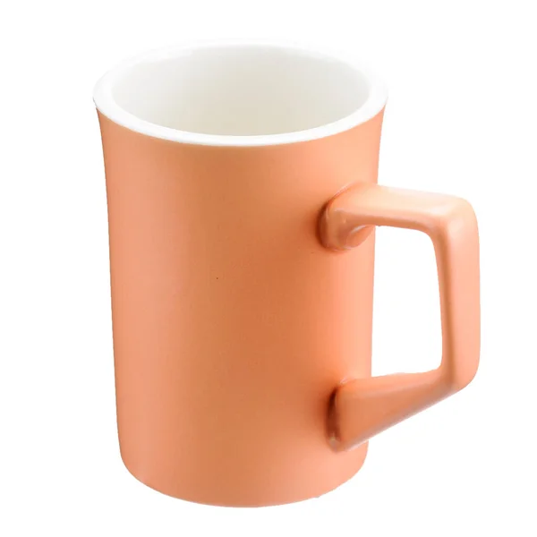 Caneca de barro de porcelana de chá de café isolado no fundo branco — Fotografia de Stock
