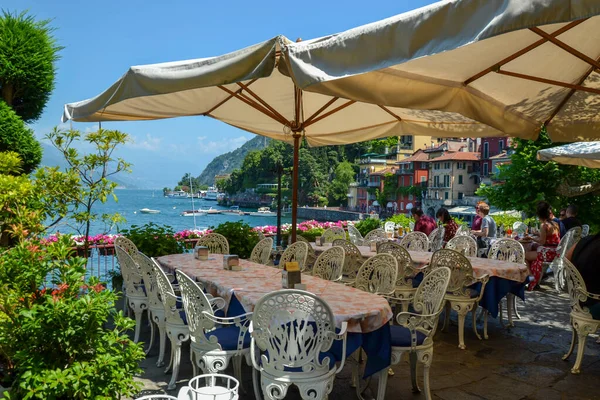 Widok Restuarant Miejscowości Bellaggio Lago Como Włochy — Zdjęcie stockowe