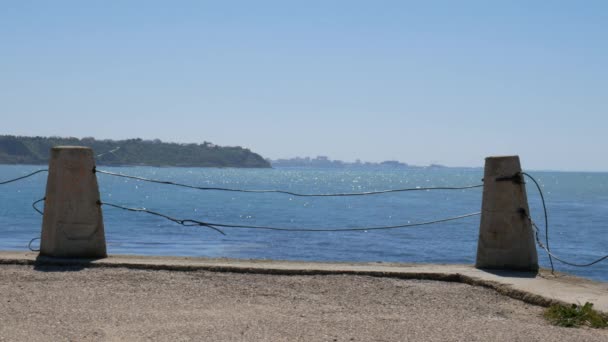 安静的大海 好天气 从码头看海景 — 图库视频影像