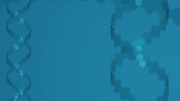 Animated Background Blue Color Spiral Dna — Stock Video