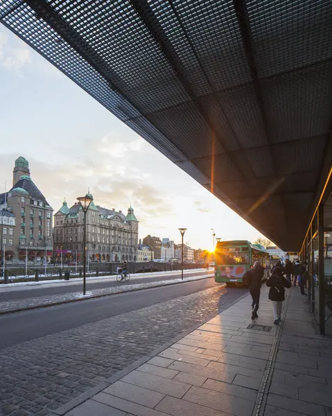 View Bus Stop Malmo — Stock Photo, Image