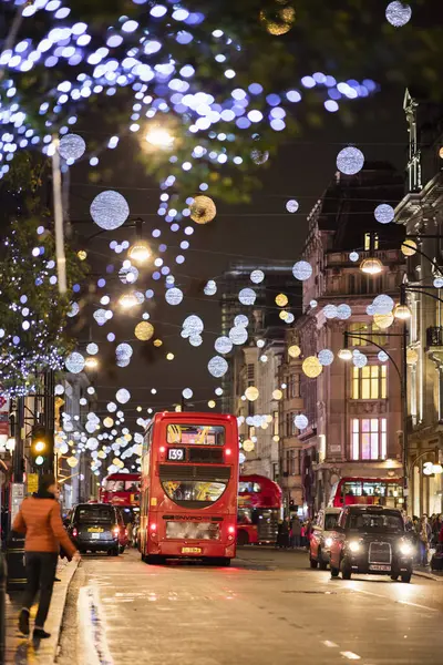 Décorations Noël Londres Nuit — Photo