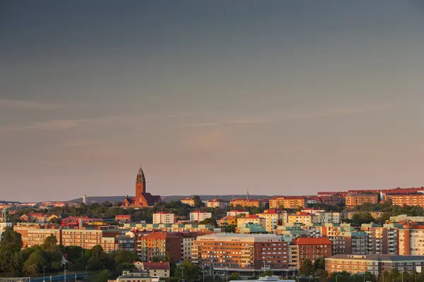 Vue Surélevée Des Bâtiments Ville Gothenburg Plein Soleil — Photo