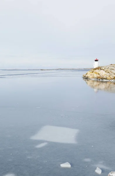 Dondurulmuş Deniz Kuzey Avrupa Deniz Feneri — Stok fotoğraf