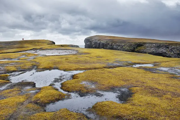 Rock Kayalıklarla Shetland Skoçya Doğal Görünümü — Stok fotoğraf