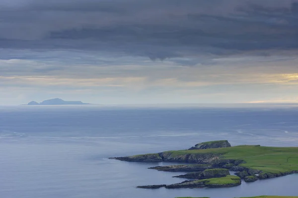 Vista Panorâmica Costa Paisagem Marinha Shetland Escócia — Fotografia de Stock