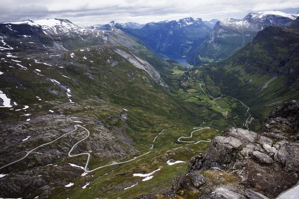 Vue Surélevée Sur Les Montagnes Vallée Vue Dalsnibba — Photo